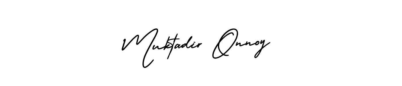 Design your own signature with our free online signature maker. With this signature software, you can create a handwritten (AmerikaSignatureDemo-Regular) signature for name Muktadir Onnoy. Muktadir Onnoy signature style 3 images and pictures png