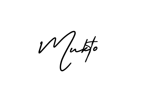 You should practise on your own different ways (AmerikaSignatureDemo-Regular) to write your name (Mukto) in signature. don't let someone else do it for you. Mukto signature style 3 images and pictures png