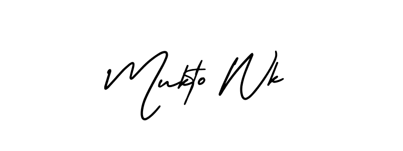 if you are searching for the best signature style for your name Mukto Wk. so please give up your signature search. here we have designed multiple signature styles  using AmerikaSignatureDemo-Regular. Mukto Wk signature style 3 images and pictures png