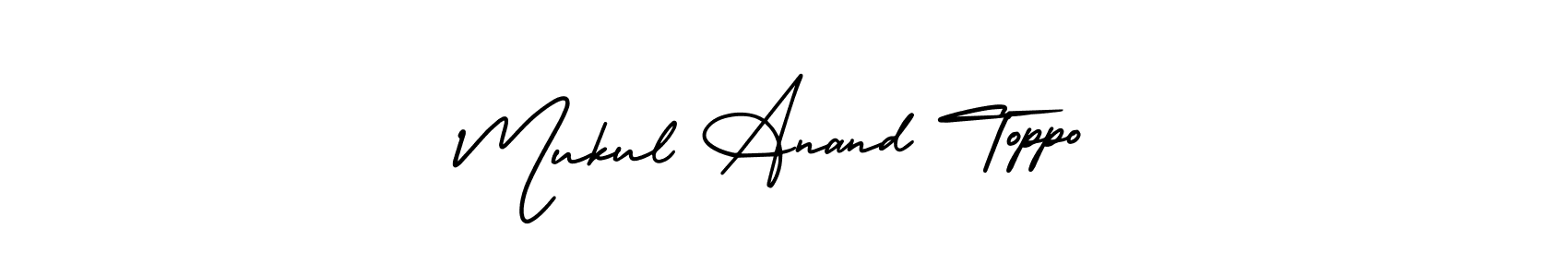 It looks lik you need a new signature style for name Mukul Anand Toppo. Design unique handwritten (AmerikaSignatureDemo-Regular) signature with our free signature maker in just a few clicks. Mukul Anand Toppo signature style 3 images and pictures png