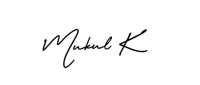 It looks lik you need a new signature style for name Mukul K. Design unique handwritten (AmerikaSignatureDemo-Regular) signature with our free signature maker in just a few clicks. Mukul K signature style 3 images and pictures png