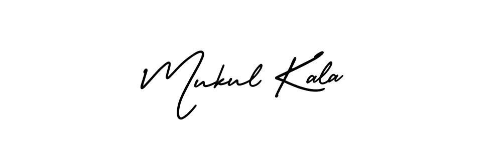 You should practise on your own different ways (AmerikaSignatureDemo-Regular) to write your name (Mukul Kala) in signature. don't let someone else do it for you. Mukul Kala signature style 3 images and pictures png