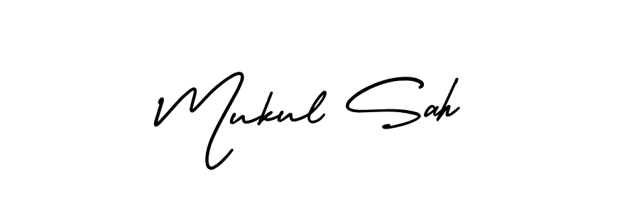 How to make Mukul Sah name signature. Use AmerikaSignatureDemo-Regular style for creating short signs online. This is the latest handwritten sign. Mukul Sah signature style 3 images and pictures png