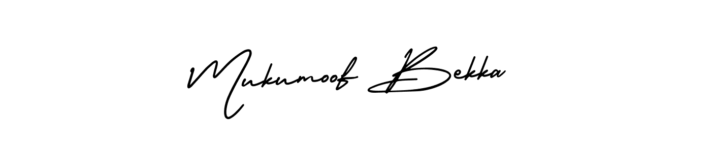 It looks lik you need a new signature style for name Mukumoof Bekka. Design unique handwritten (AmerikaSignatureDemo-Regular) signature with our free signature maker in just a few clicks. Mukumoof Bekka signature style 3 images and pictures png