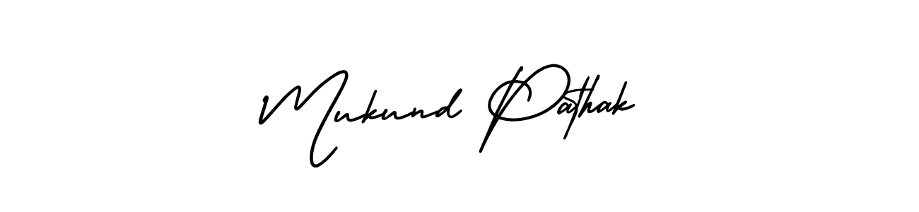 You should practise on your own different ways (AmerikaSignatureDemo-Regular) to write your name (Mukund Pathak) in signature. don't let someone else do it for you. Mukund Pathak signature style 3 images and pictures png