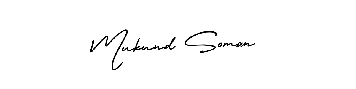 Mukund Soman stylish signature style. Best Handwritten Sign (AmerikaSignatureDemo-Regular) for my name. Handwritten Signature Collection Ideas for my name Mukund Soman. Mukund Soman signature style 3 images and pictures png