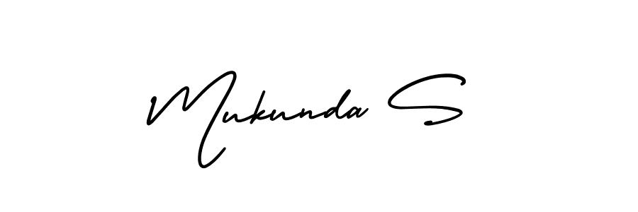 This is the best signature style for the Mukunda S name. Also you like these signature font (AmerikaSignatureDemo-Regular). Mix name signature. Mukunda S signature style 3 images and pictures png