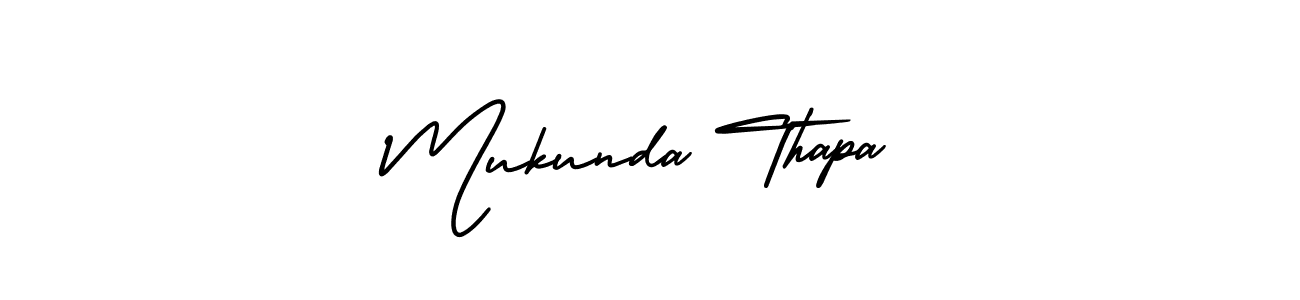How to Draw Mukunda Thapa signature style? AmerikaSignatureDemo-Regular is a latest design signature styles for name Mukunda Thapa. Mukunda Thapa signature style 3 images and pictures png