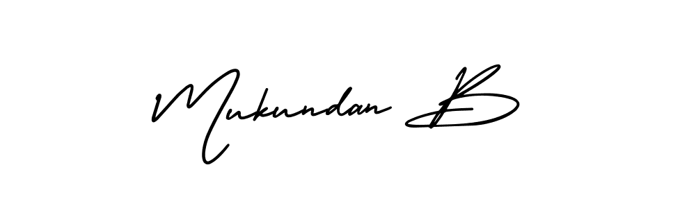 How to make Mukundan B signature? AmerikaSignatureDemo-Regular is a professional autograph style. Create handwritten signature for Mukundan B name. Mukundan B signature style 3 images and pictures png