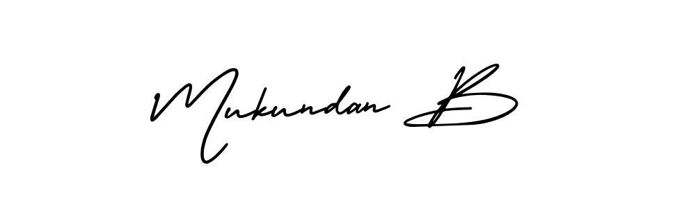 It looks lik you need a new signature style for name Mukundan B. Design unique handwritten (AmerikaSignatureDemo-Regular) signature with our free signature maker in just a few clicks. Mukundan B signature style 3 images and pictures png