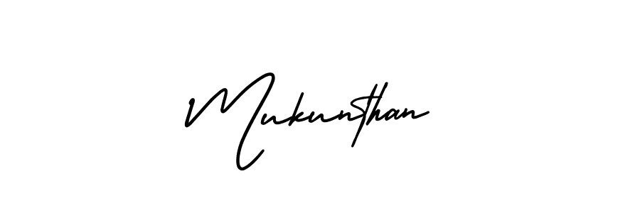 How to make Mukunthan signature? AmerikaSignatureDemo-Regular is a professional autograph style. Create handwritten signature for Mukunthan name. Mukunthan signature style 3 images and pictures png