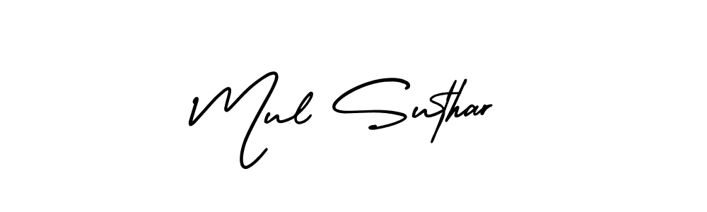 Mul Suthar stylish signature style. Best Handwritten Sign (AmerikaSignatureDemo-Regular) for my name. Handwritten Signature Collection Ideas for my name Mul Suthar. Mul Suthar signature style 3 images and pictures png
