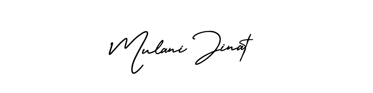 if you are searching for the best signature style for your name Mulani Jinat. so please give up your signature search. here we have designed multiple signature styles  using AmerikaSignatureDemo-Regular. Mulani Jinat signature style 3 images and pictures png