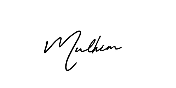 How to make Mulhim name signature. Use AmerikaSignatureDemo-Regular style for creating short signs online. This is the latest handwritten sign. Mulhim signature style 3 images and pictures png