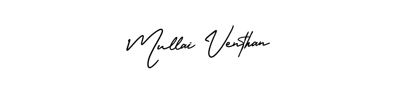 You should practise on your own different ways (AmerikaSignatureDemo-Regular) to write your name (Mullai Venthan) in signature. don't let someone else do it for you. Mullai Venthan signature style 3 images and pictures png
