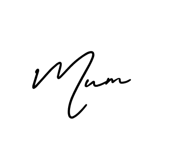 The best way (AmerikaSignatureDemo-Regular) to make a short signature is to pick only two or three words in your name. The name Mum  include a total of six letters. For converting this name. Mum  signature style 3 images and pictures png