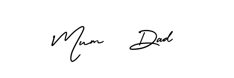 Design your own signature with our free online signature maker. With this signature software, you can create a handwritten (AmerikaSignatureDemo-Regular) signature for name Mum   Dad. Mum   Dad signature style 3 images and pictures png