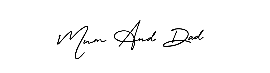 AmerikaSignatureDemo-Regular is a professional signature style that is perfect for those who want to add a touch of class to their signature. It is also a great choice for those who want to make their signature more unique. Get Mum And Dad name to fancy signature for free. Mum And Dad signature style 3 images and pictures png