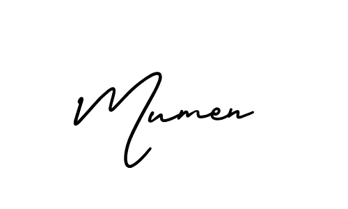 Create a beautiful signature design for name Mumen. With this signature (AmerikaSignatureDemo-Regular) fonts, you can make a handwritten signature for free. Mumen signature style 3 images and pictures png