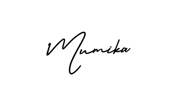 Make a beautiful signature design for name Mumika. With this signature (AmerikaSignatureDemo-Regular) style, you can create a handwritten signature for free. Mumika signature style 3 images and pictures png