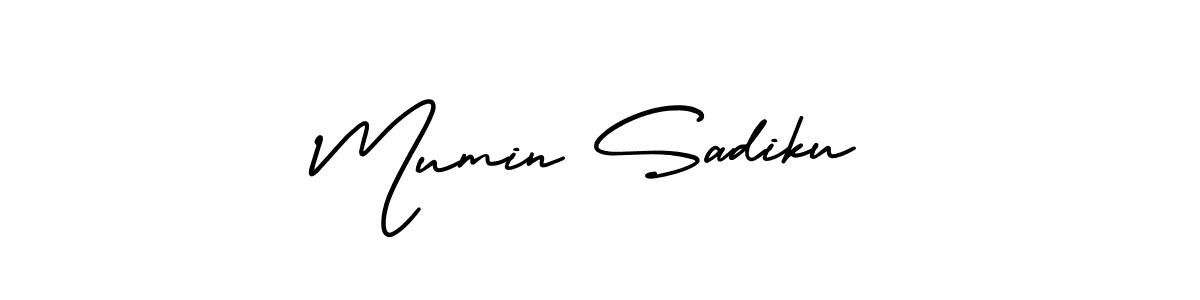 It looks lik you need a new signature style for name Mumin Sadiku. Design unique handwritten (AmerikaSignatureDemo-Regular) signature with our free signature maker in just a few clicks. Mumin Sadiku signature style 3 images and pictures png