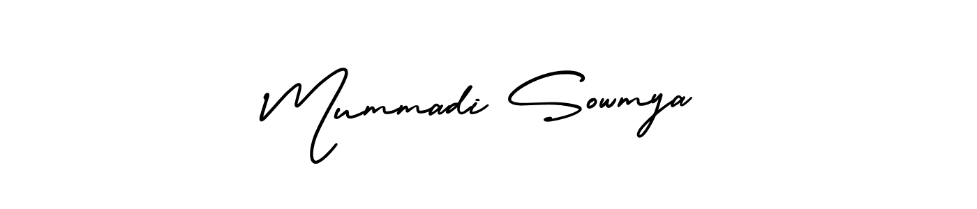 Use a signature maker to create a handwritten signature online. With this signature software, you can design (AmerikaSignatureDemo-Regular) your own signature for name Mummadi Sowmya. Mummadi Sowmya signature style 3 images and pictures png