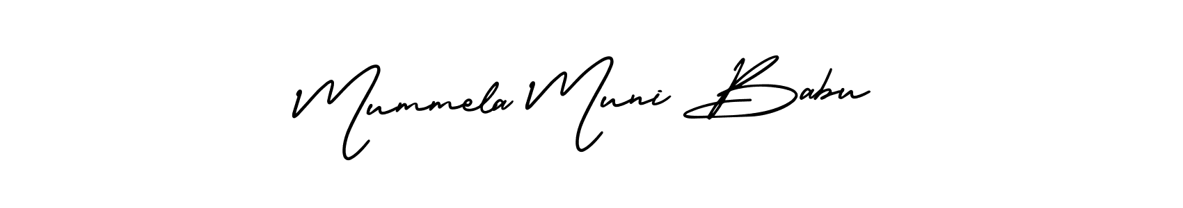 This is the best signature style for the Mummela Muni Babu name. Also you like these signature font (AmerikaSignatureDemo-Regular). Mix name signature. Mummela Muni Babu signature style 3 images and pictures png
