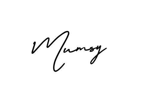 How to make Mumsy signature? AmerikaSignatureDemo-Regular is a professional autograph style. Create handwritten signature for Mumsy name. Mumsy signature style 3 images and pictures png