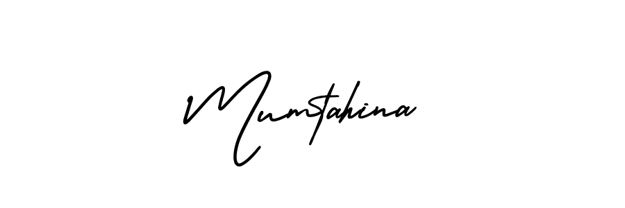 You should practise on your own different ways (AmerikaSignatureDemo-Regular) to write your name (Mumtahina) in signature. don't let someone else do it for you. Mumtahina signature style 3 images and pictures png