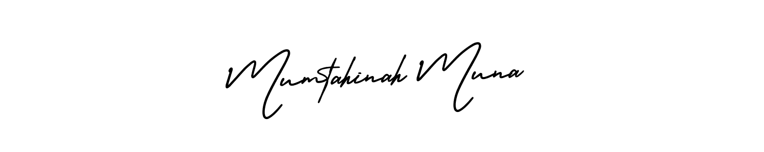 Also You can easily find your signature by using the search form. We will create Mumtahinah Muna name handwritten signature images for you free of cost using AmerikaSignatureDemo-Regular sign style. Mumtahinah Muna signature style 3 images and pictures png