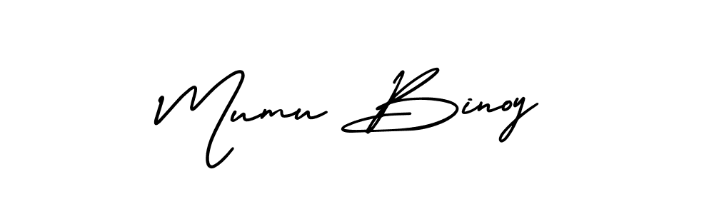 Make a beautiful signature design for name Mumu Binoy. With this signature (AmerikaSignatureDemo-Regular) style, you can create a handwritten signature for free. Mumu Binoy signature style 3 images and pictures png