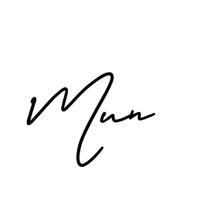 Design your own signature with our free online signature maker. With this signature software, you can create a handwritten (AmerikaSignatureDemo-Regular) signature for name Mun. Mun signature style 3 images and pictures png