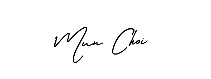 Design your own signature with our free online signature maker. With this signature software, you can create a handwritten (AmerikaSignatureDemo-Regular) signature for name Mun Choi. Mun Choi signature style 3 images and pictures png