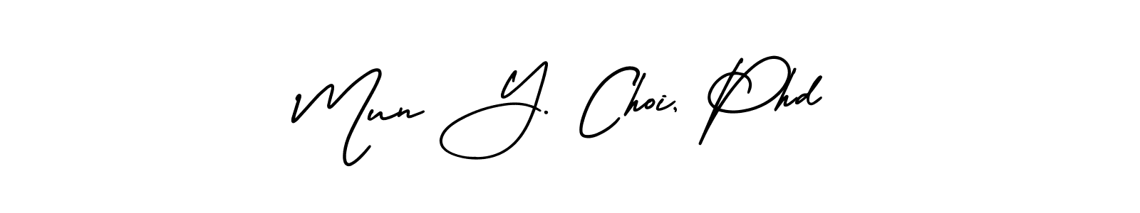 Make a beautiful signature design for name Mun Y. Choi, Phd. With this signature (AmerikaSignatureDemo-Regular) style, you can create a handwritten signature for free. Mun Y. Choi, Phd signature style 3 images and pictures png