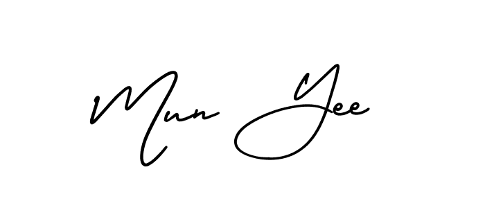 Mun Yee stylish signature style. Best Handwritten Sign (AmerikaSignatureDemo-Regular) for my name. Handwritten Signature Collection Ideas for my name Mun Yee. Mun Yee signature style 3 images and pictures png