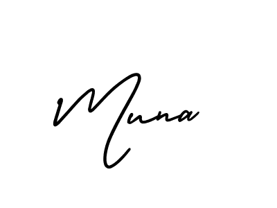 How to make Muna signature? AmerikaSignatureDemo-Regular is a professional autograph style. Create handwritten signature for Muna name. Muna signature style 3 images and pictures png