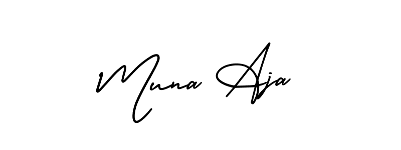 Make a beautiful signature design for name Muna Aja. With this signature (AmerikaSignatureDemo-Regular) style, you can create a handwritten signature for free. Muna Aja signature style 3 images and pictures png