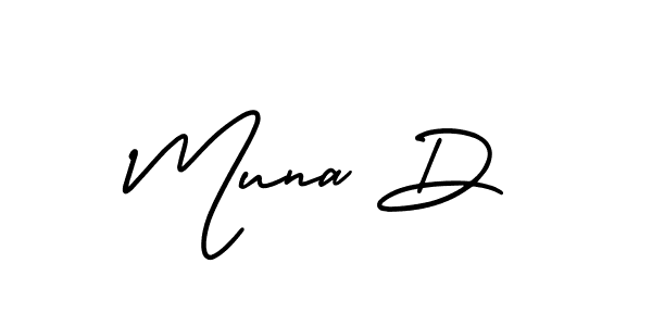 How to make Muna D signature? AmerikaSignatureDemo-Regular is a professional autograph style. Create handwritten signature for Muna D name. Muna D signature style 3 images and pictures png