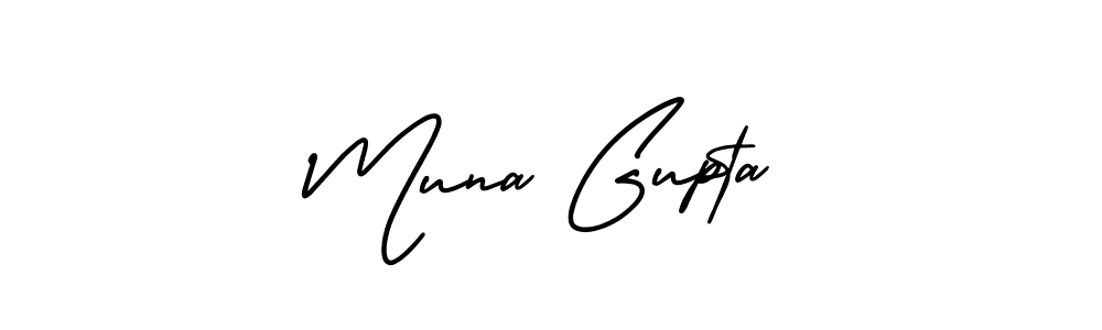 It looks lik you need a new signature style for name Muna Gupta. Design unique handwritten (AmerikaSignatureDemo-Regular) signature with our free signature maker in just a few clicks. Muna Gupta signature style 3 images and pictures png