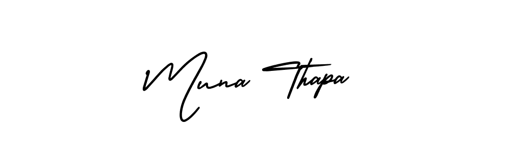 Also we have Muna Thapa name is the best signature style. Create professional handwritten signature collection using AmerikaSignatureDemo-Regular autograph style. Muna Thapa signature style 3 images and pictures png