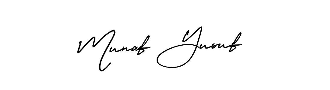 Munaf Yusuf stylish signature style. Best Handwritten Sign (AmerikaSignatureDemo-Regular) for my name. Handwritten Signature Collection Ideas for my name Munaf Yusuf. Munaf Yusuf signature style 3 images and pictures png