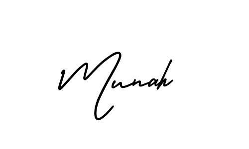 The best way (AmerikaSignatureDemo-Regular) to make a short signature is to pick only two or three words in your name. The name Munah include a total of six letters. For converting this name. Munah signature style 3 images and pictures png