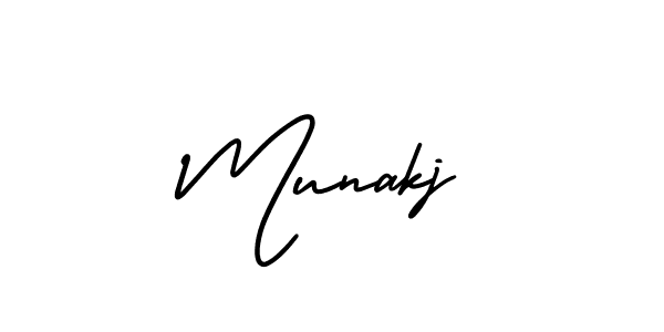 Munakj stylish signature style. Best Handwritten Sign (AmerikaSignatureDemo-Regular) for my name. Handwritten Signature Collection Ideas for my name Munakj. Munakj signature style 3 images and pictures png