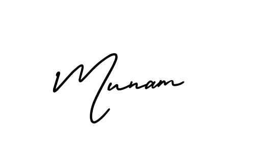 Make a beautiful signature design for name Munam. With this signature (AmerikaSignatureDemo-Regular) style, you can create a handwritten signature for free. Munam signature style 3 images and pictures png
