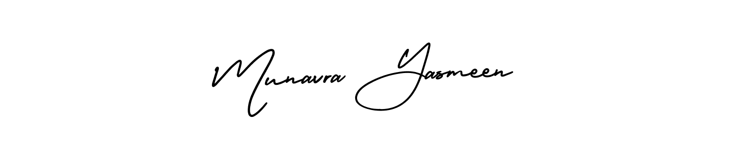 The best way (AmerikaSignatureDemo-Regular) to make a short signature is to pick only two or three words in your name. The name Munavra Yasmeen include a total of six letters. For converting this name. Munavra Yasmeen signature style 3 images and pictures png