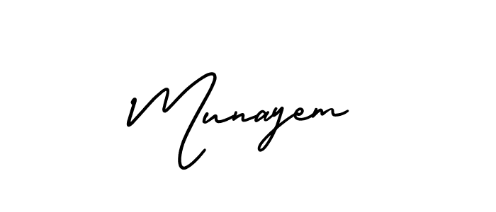 if you are searching for the best signature style for your name Munayem. so please give up your signature search. here we have designed multiple signature styles  using AmerikaSignatureDemo-Regular. Munayem signature style 3 images and pictures png