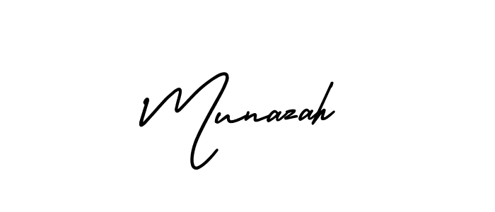 Munazah stylish signature style. Best Handwritten Sign (AmerikaSignatureDemo-Regular) for my name. Handwritten Signature Collection Ideas for my name Munazah. Munazah signature style 3 images and pictures png