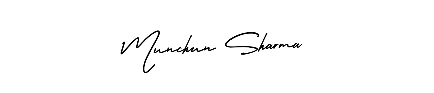 Create a beautiful signature design for name Munchun Sharma. With this signature (AmerikaSignatureDemo-Regular) fonts, you can make a handwritten signature for free. Munchun Sharma signature style 3 images and pictures png