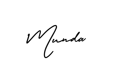 How to make Munda name signature. Use AmerikaSignatureDemo-Regular style for creating short signs online. This is the latest handwritten sign. Munda signature style 3 images and pictures png