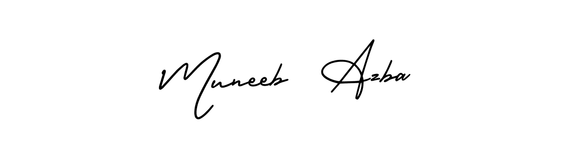 Make a beautiful signature design for name Muneeb  Azba. With this signature (AmerikaSignatureDemo-Regular) style, you can create a handwritten signature for free. Muneeb  Azba signature style 3 images and pictures png